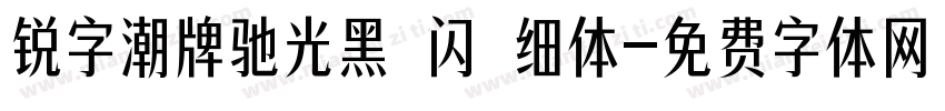 锐字潮牌驰光黑 闪 细体字体转换